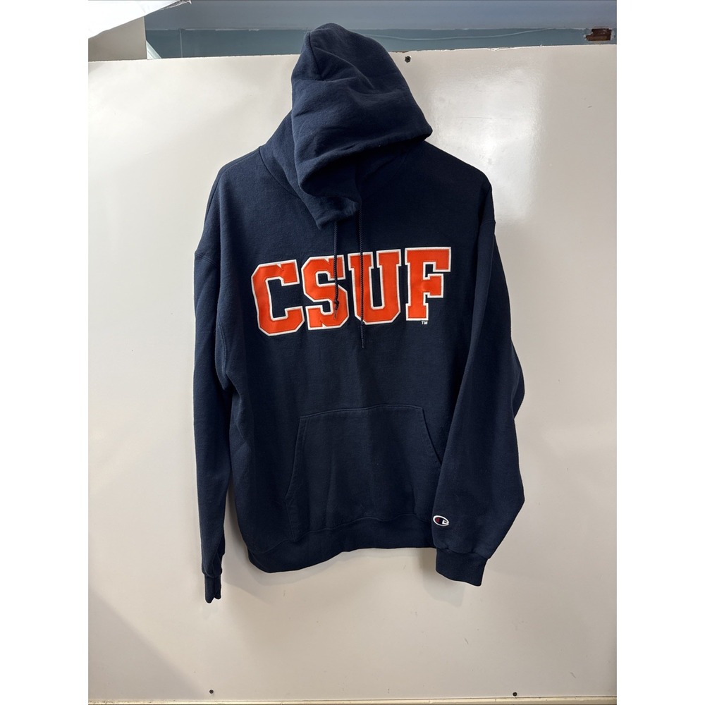 Cal State University Of Fullerton Champion Hoodie Size XL Blue Orange CSUF Logo
